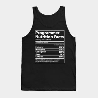 Programmer Nutrition Facts Tank Top